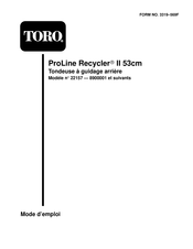 Toro ProLine Recycler 22157 Mode D'emploi