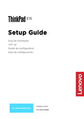 Lenovo E15 Guide De Configuration