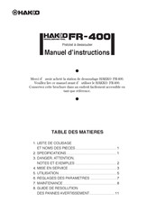 Hakko FR-400 Manuel D'instructions