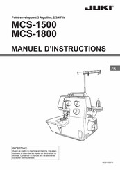 JUKI MCS-1800 Manuel D'instructions