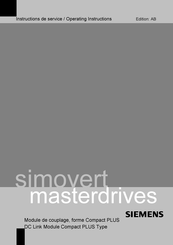 Siemens SIMOVERT MASTERDRIVES 6SE7087-7NP87-3CR0 Instructions De Service