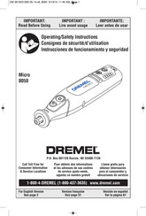 Dremel 8050 MICRO Consignes De Sécurité/D'utilisation