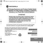 Motorola APX 5500 P25 Guide De Sécurité