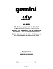 Gemini uhf Sixteen UX-1620 Manuel De Fonctionnement