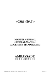 Ambassade de Bourgogne CME 420 E Manuel General