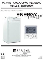 Sabiana ENERGY smart Instructions Pour Installation, Utilisation Et Entretien