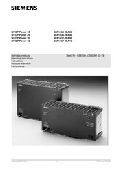 Siemens SITOP Power 10 Instructions