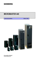 Siemens MICROMASTER 440 Mode D'emploi