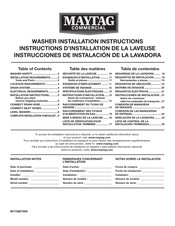 Maytag MVWP575GW Instructions D'installation