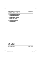 TOPCRAFT TCDP 750 Mode D'emploi D'origine