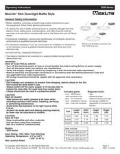 Maxlite SDB Serie Manuel Du Propriétaire