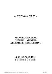 Ambassade de Bourgogne CSE 610 SLR Manuel General