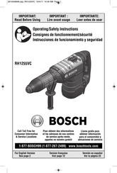 Bosch RH1255VC Consignes De Fonctionnement/Sécurité