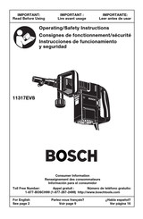 Bosch 11317EVS Consignes De Fonctionnement/Sécurité