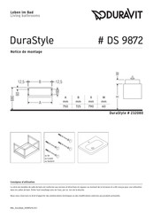 Duravit DuraStyle DS 9872 Notice De Montage