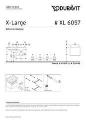 DURAVIT X-Large XL 6057 Notice De Montage