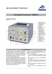 3B SCIENTIFIC PHYSICS U8482130 Instructions D'utilisation