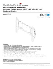 PEERLESS PARAMOUNT PT640 Installation Et Assemblage