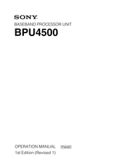 Sony BPU4500 Mode D'emploi