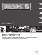 Behringer EUROPOWER PMP550M Guide Rapide