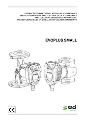 Saci pumps EVOPLUS Instructions Pour L'installation Et La Maintenance