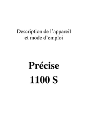 Medicap Precise 1100 S Mode D'emploi