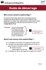 Underground Magnetics MAG 7 Guide De Démarrage