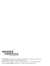 Walker Ameriphone AM-6000 Mode D'emploi