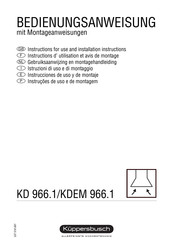 Kuppersbusch KDEM 966.1 Instructions D'utilisation Et Avis De Montage