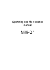 Millipore Milli-Q Guide De L'utilisateur