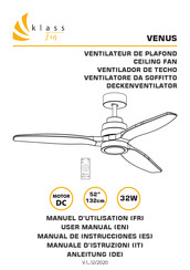 KLASS Fan VENUS Instructions D'utilisation
