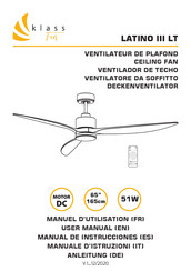 KLASS Fan LATINO III LT Instructions D'utilisation