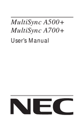 NEC MultiSync A500+ Mode D'emploi