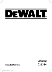 DeWalt D25334 Traduction De La Notice D'instructions Originale