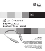 LG Tone Infinim HBS-900 Manuel D'utilisation