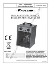 Protemp PT-05-400 Mode D'emploi