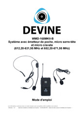 Devine WMD-168MKII-B Mode D'emploi