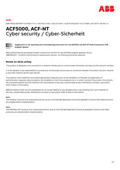 ABB ACF5000 Supplément Au Manuel