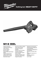 Milwaukee M18 BBL Notice Originale