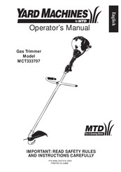 MTD Yard Machines MCT333707 Manuel De L'utilisateur