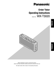 Panasonic WX-T3020 Mode D'emploi