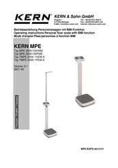 KERN and SOHN MPE Serie Mode D'emploi