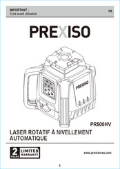 Prexiso PR500HV Mode D'emploi