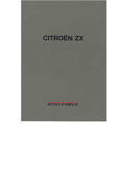 CITROEN ZX 1992 Notice D'emploi