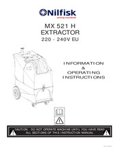 Nilfisk MX 521 H EXTRACTOR 240V Manuel D'instructions