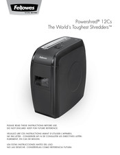 Fellowes Powershred 12Cs Mode D'emploi