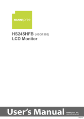 Hannspree HS245HFB Manuel D'utilisation