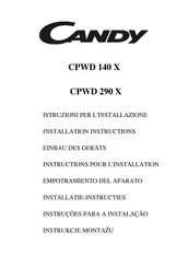 Candy CPWD 290 Serie Instructions Pour L'installation