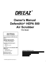 Dri-Eaz DefendAir HEPA 500 Manuel De L'utilisateur