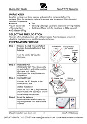 OHAUS Scout STX Guide De Démarrage Rapide